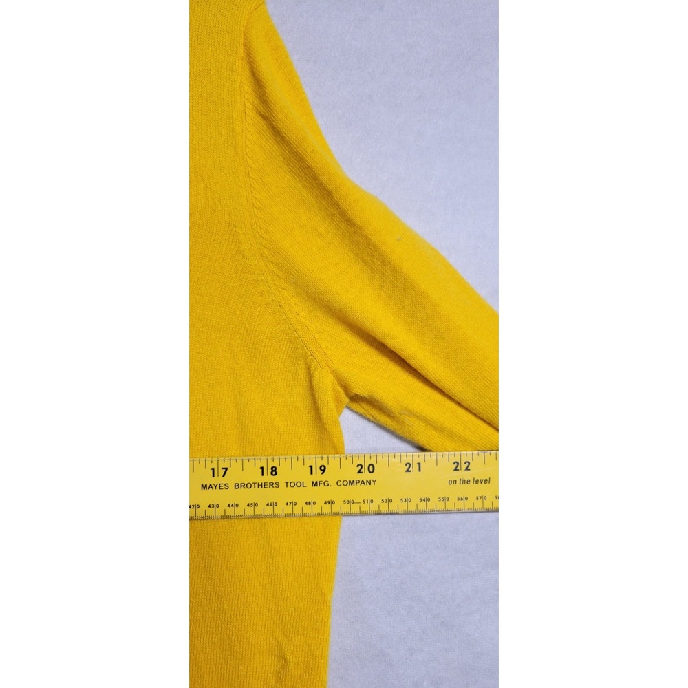 Court & Rowe Yellow "Voila" Knit Crew Neck Long Sleeve Sweater Cotton L - Picture 5 of 7